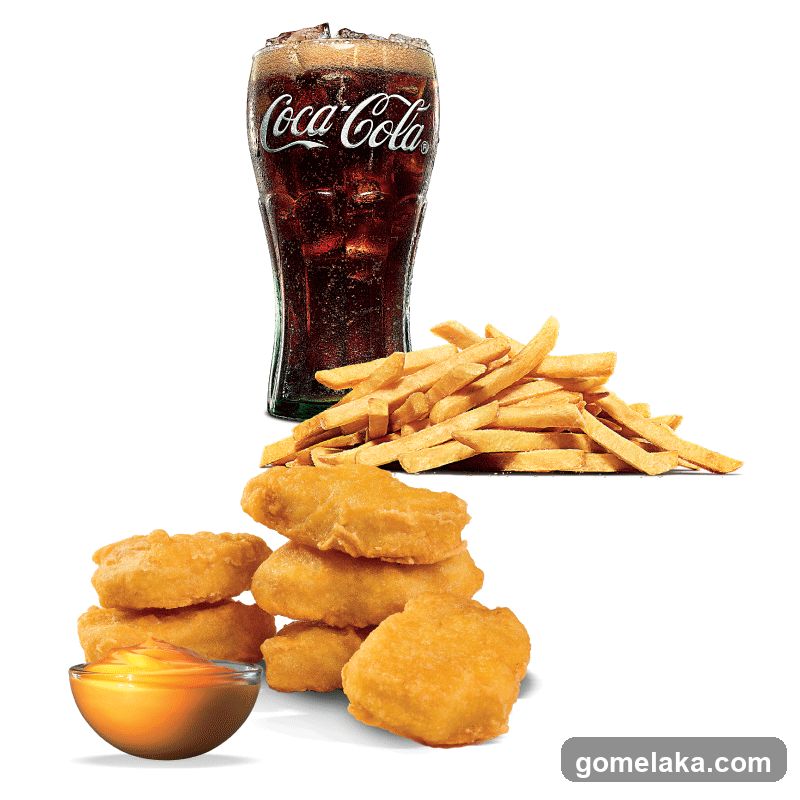 Coca-Cola and Chicken Nuggets with Fries