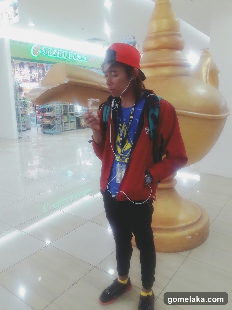 Person in shopping mall