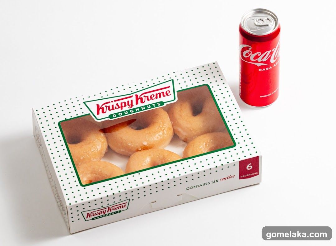 Krispy Kreme Doughnuts Box and Coca-Cola Can