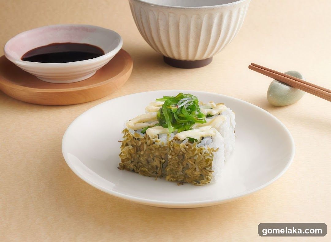 Sushi Roll with Seaweed Salad