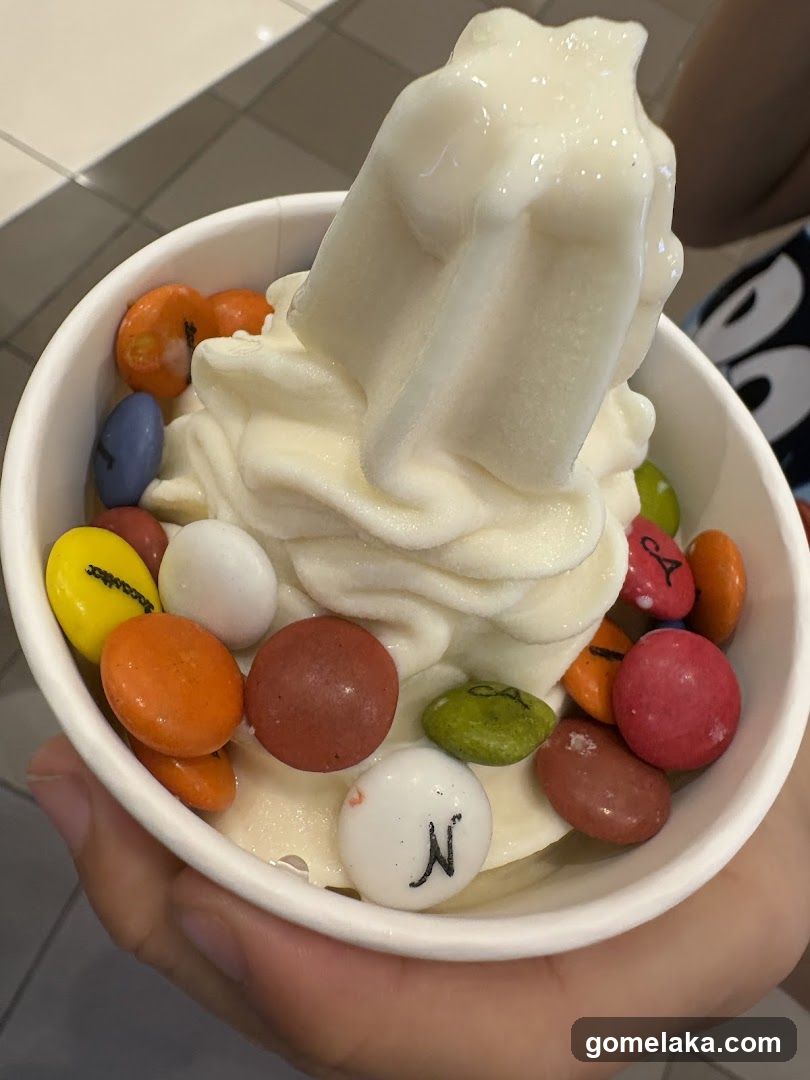 Soft Serve Ice Cream with Candy Toppings
