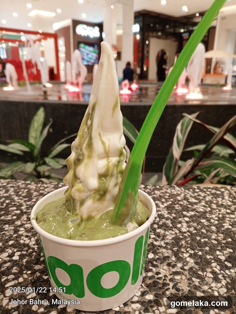 Matcha soft serve ice cream