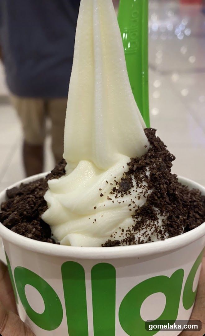 Frozen Yogurt with Crushed Cookies