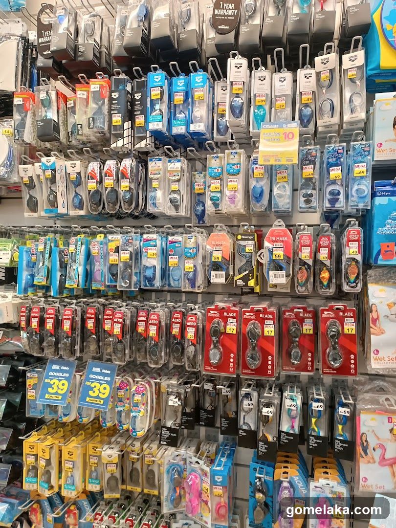 Swimming Goggles and Accessories Display