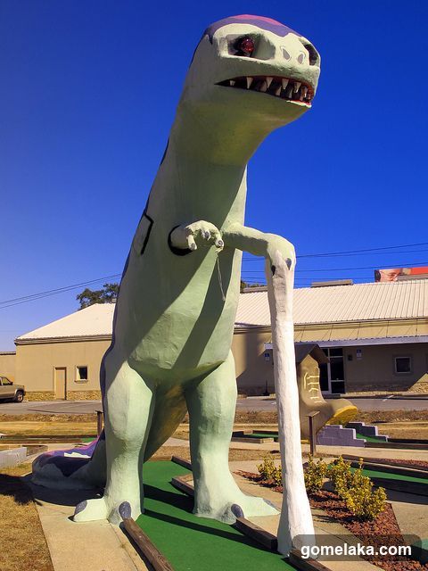 Dinosaur Statue at Mini Golf Course