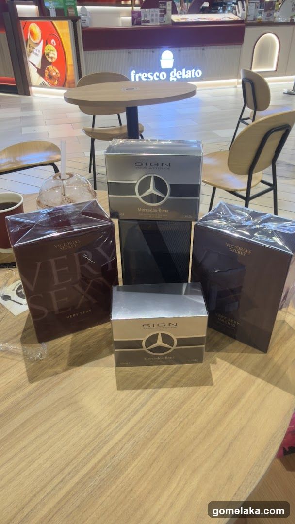 Perfume Boxes on Table