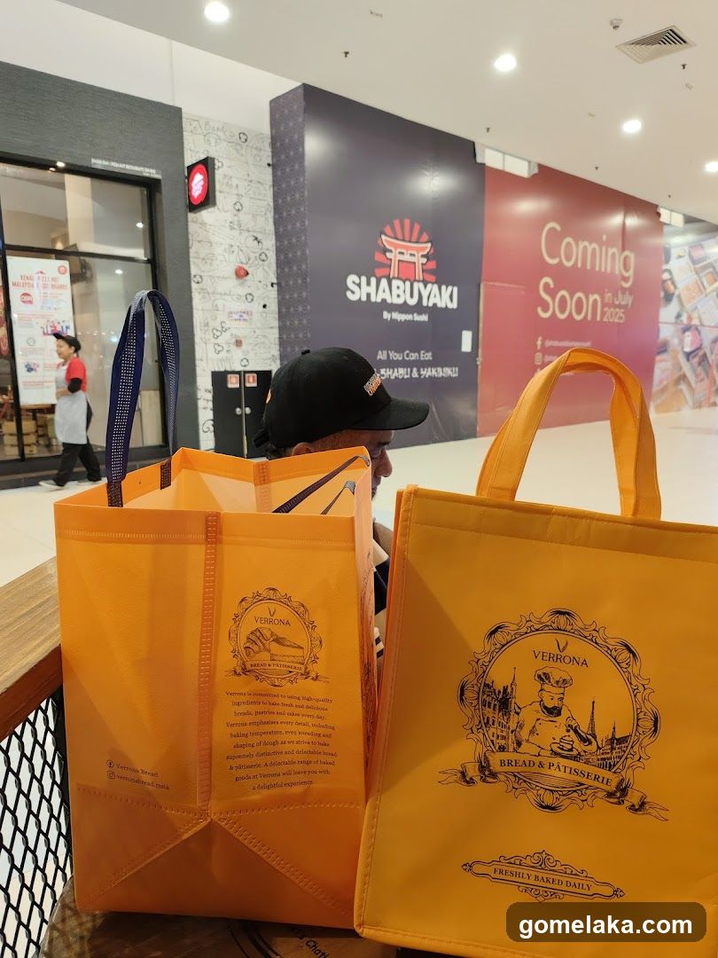 Shopping bags at mall interior