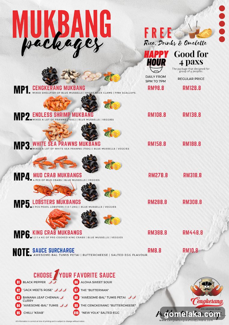 Mukbang Packages Menu