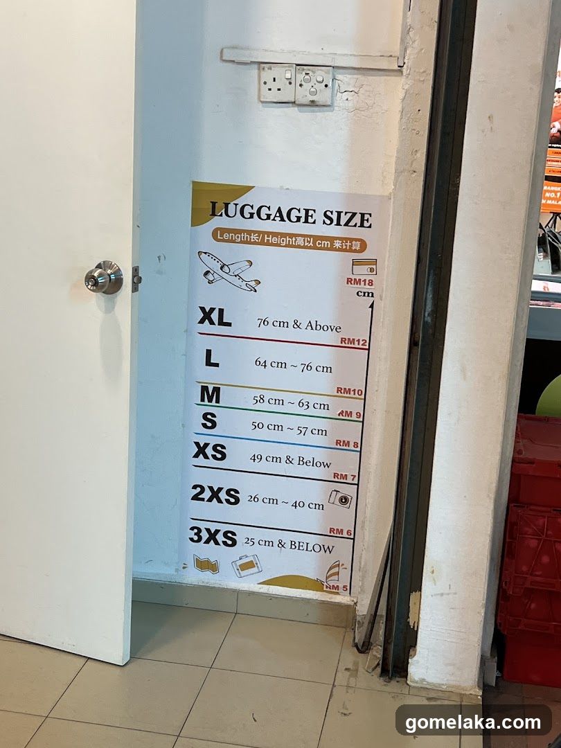 Luggage Size Chart