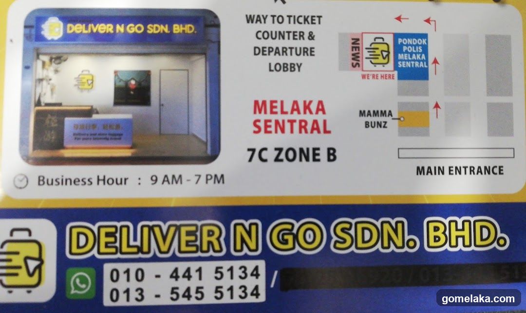 Deliver N Go SDN. BHD. Signage at Melaka Sentral