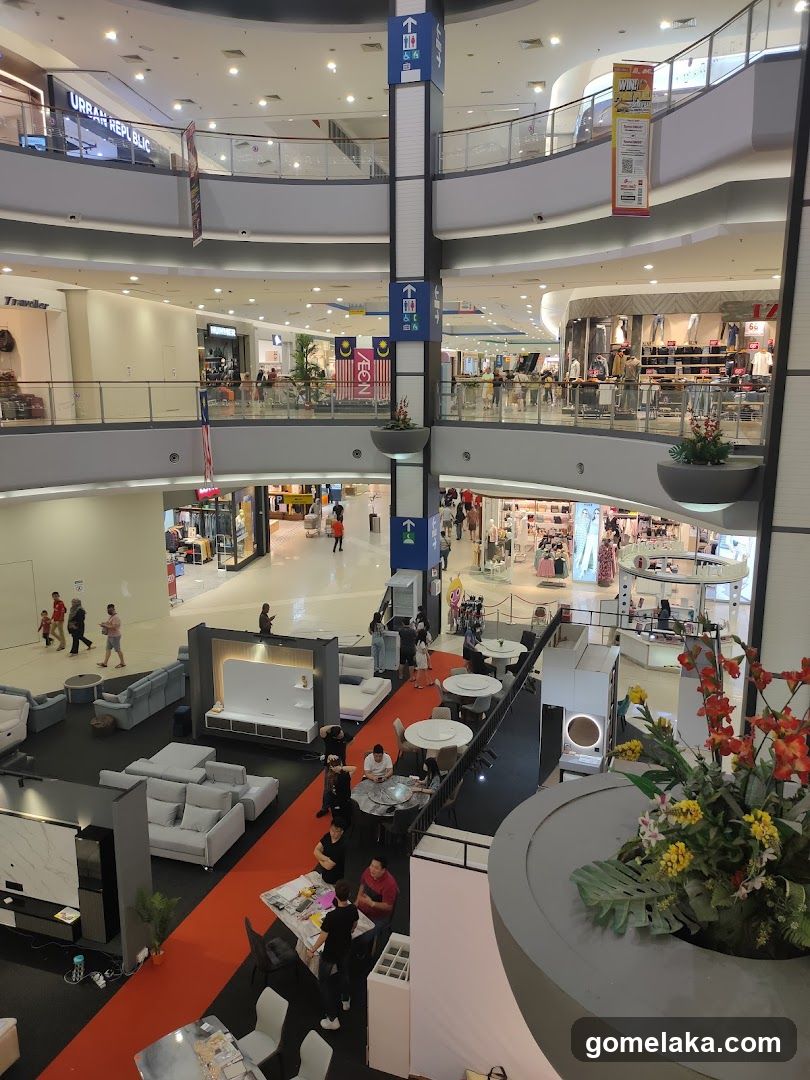 Multi-level shopping mall interior