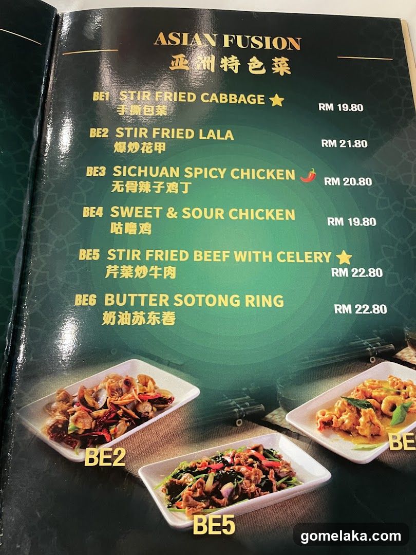 Asian Fusion Menu