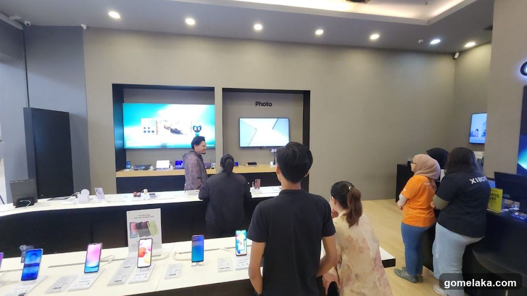 Interior of electronics store