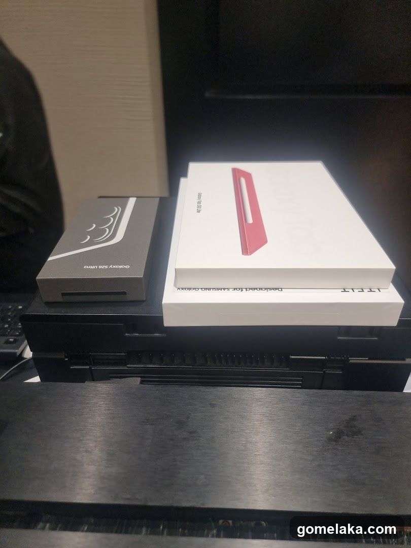 Samsung Product Boxes on Desk