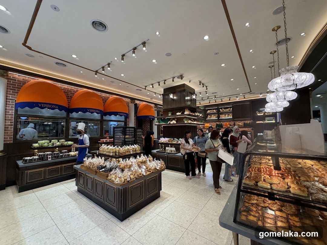 Interior of bakery store
