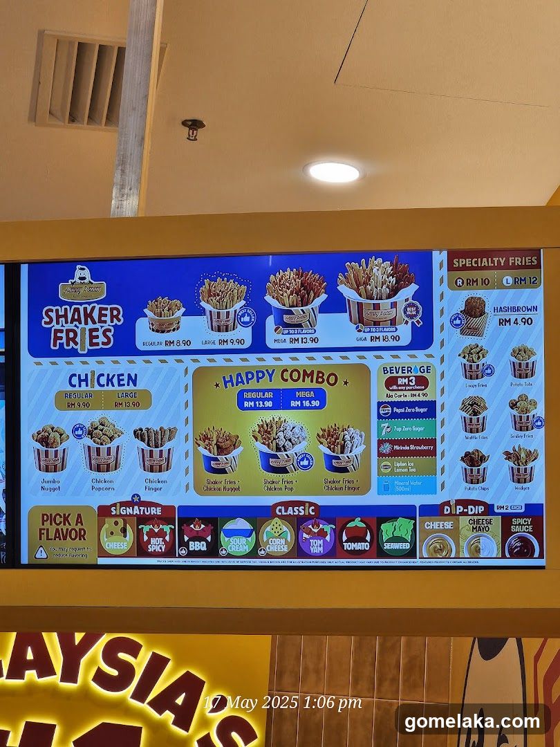 Shaker Fries Menu Board