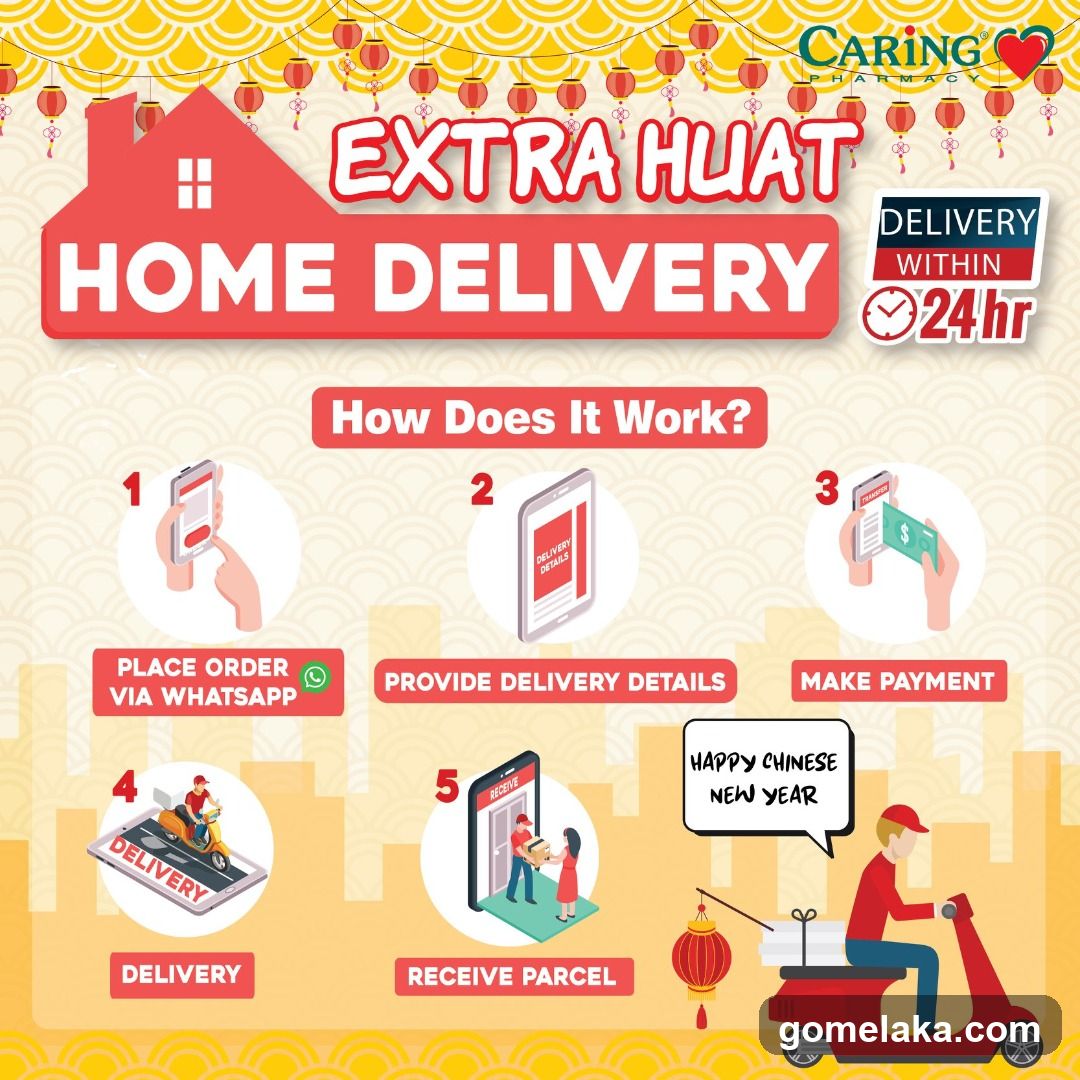 Caring Pharmacy Extra Huat Home Delivery Promotion