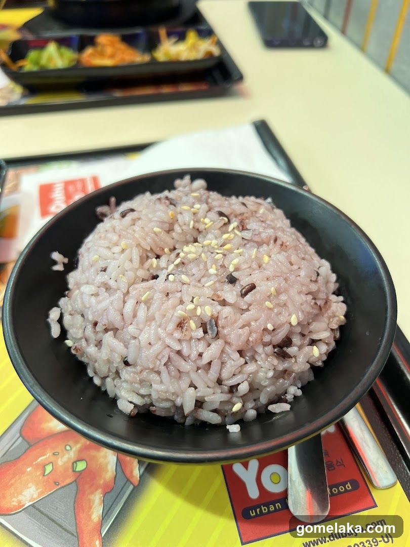 Rice bowl at dining table