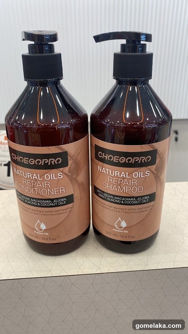Two bottles of CHOEGOPRO hair care products