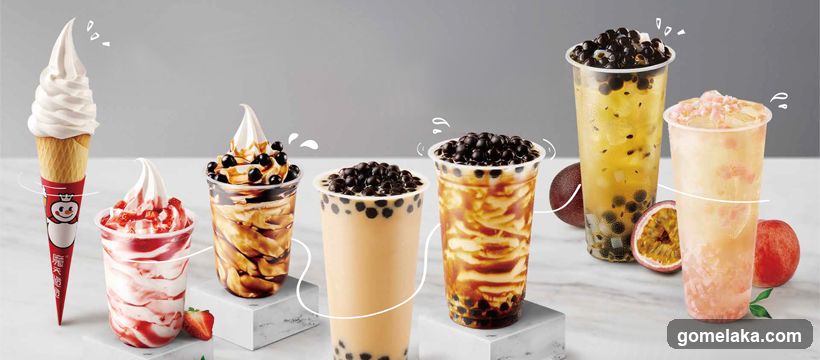 Boba Tea and Ice Cream Products Display