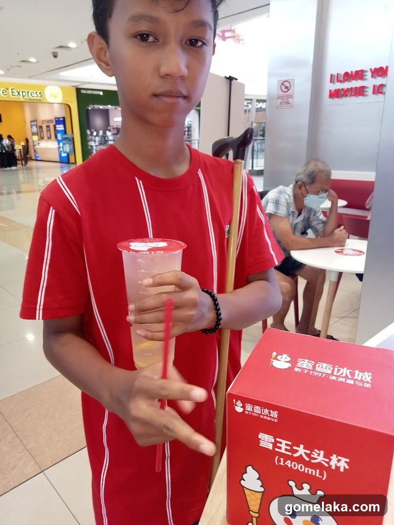 Interior of shopping mall with beverage shop