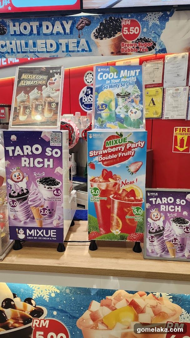 Mixue Ice Cream and Tea Shop Interior Display