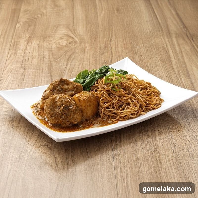 Noodles with Meatballs and Greens