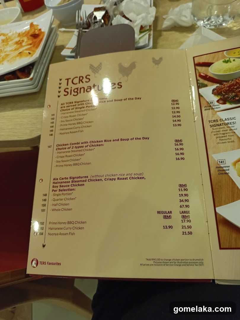 TCRS Signatures Menu