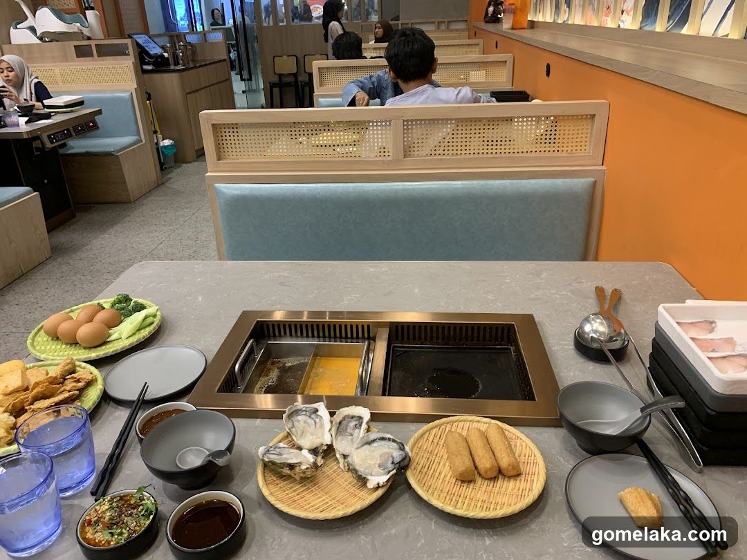 Restaurant Interior with Hot Pot Setup