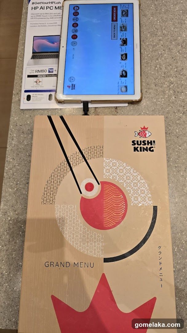 Sushi King Grand Menu and Tablet Display