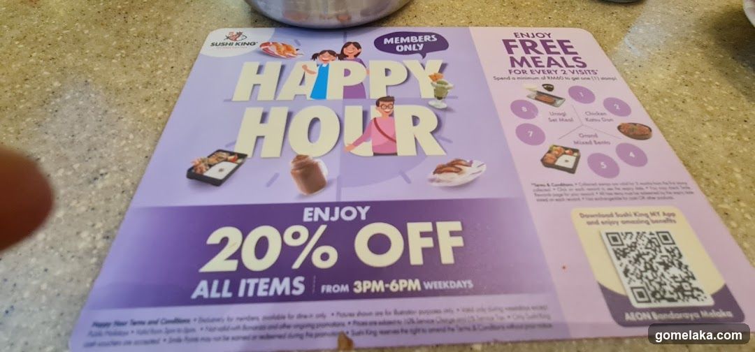 Sushi King Happy Hour Flyer