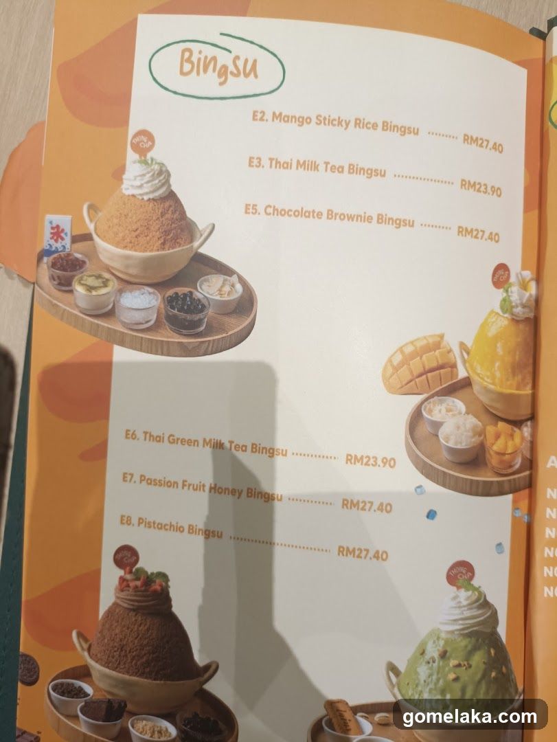 Bingsu Menu