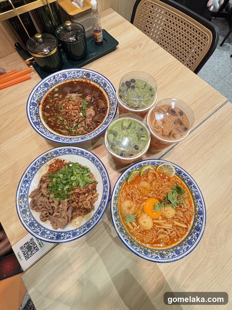 Table with food and drinks