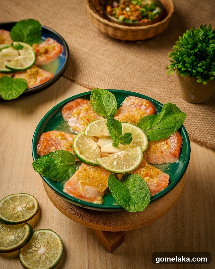 Salmon Dish with Lime and Mint
