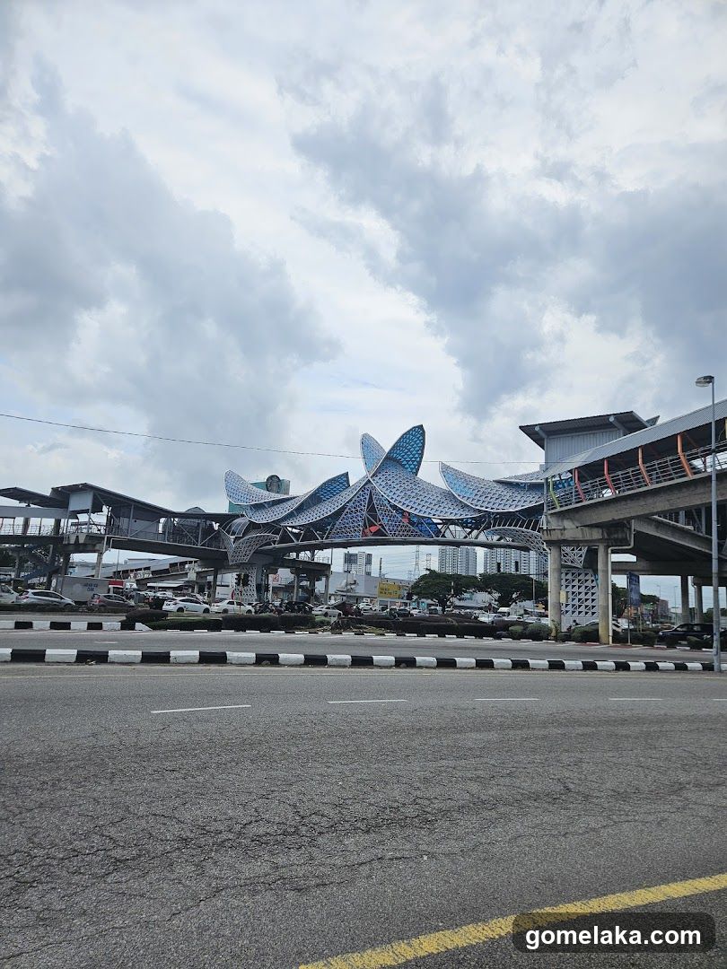 Urban transportation hub with modern architecture
