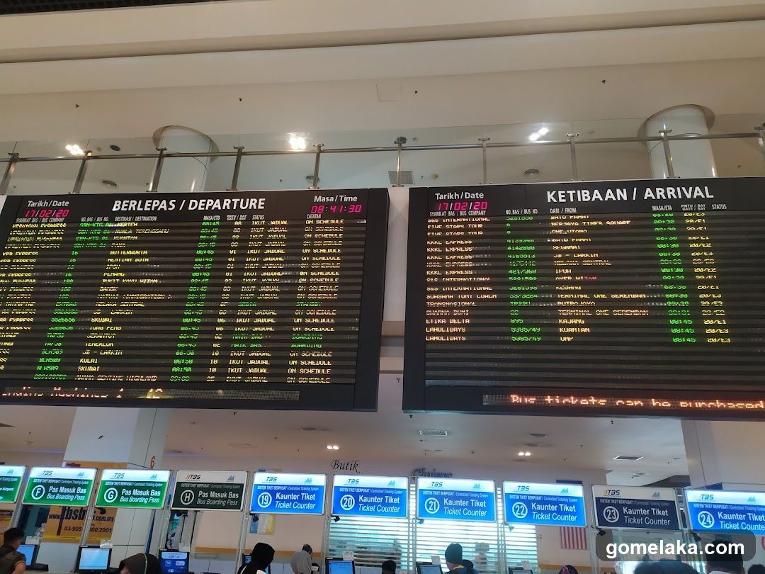 Bus Terminal Departure and Arrival Boards