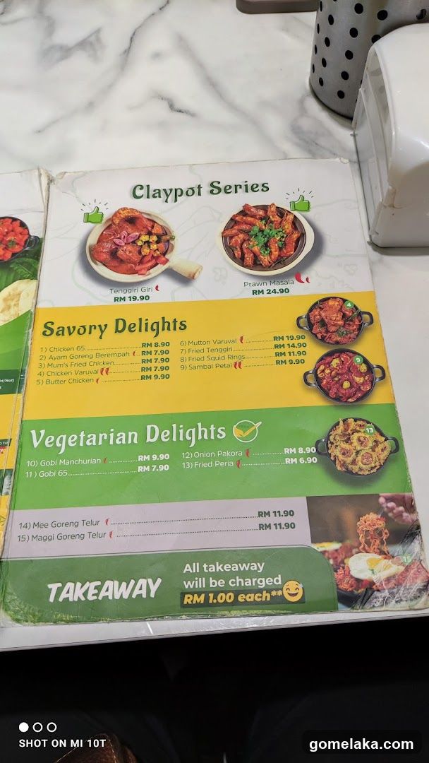 Claypot Series and Savory/vegetarian dishes menu