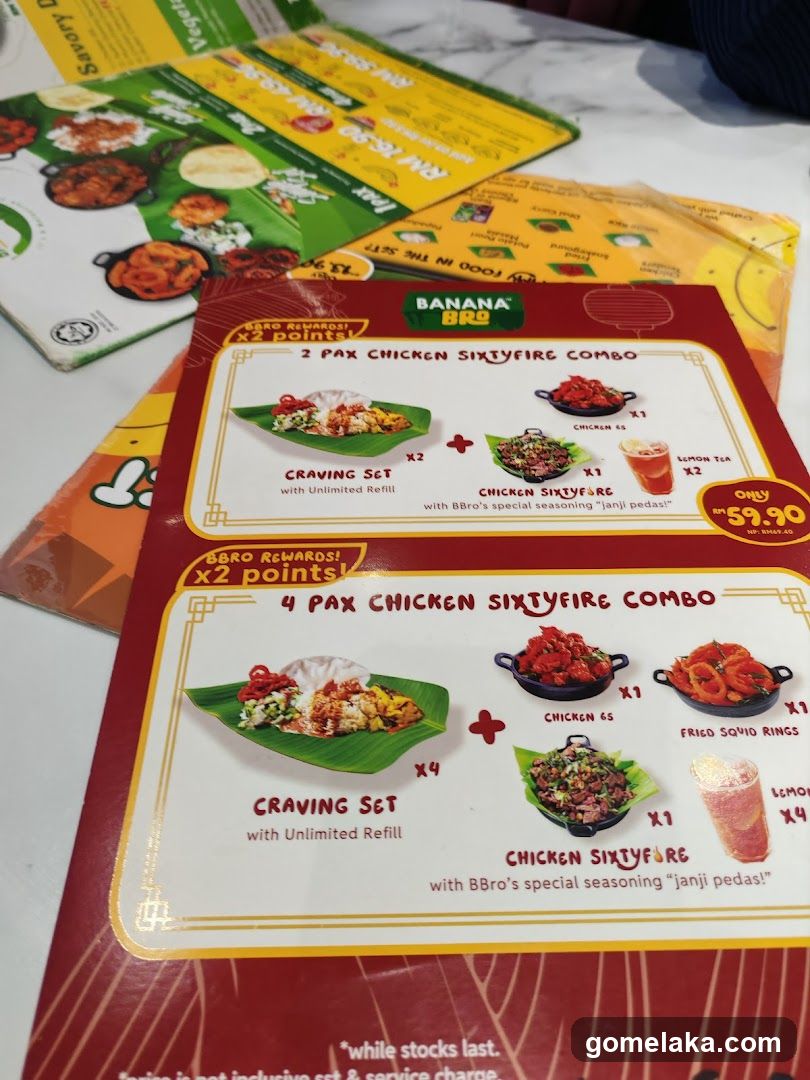 Banana Bro Menu