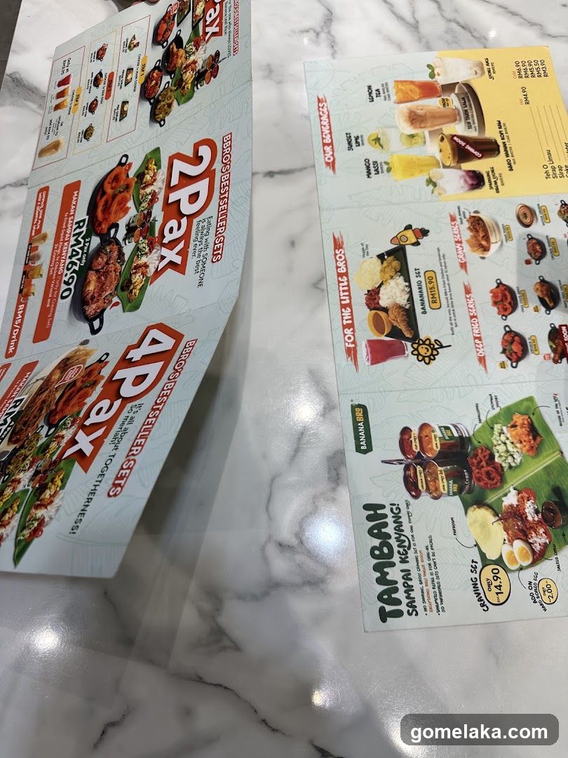 Restaurant Menu on Marble Surface
