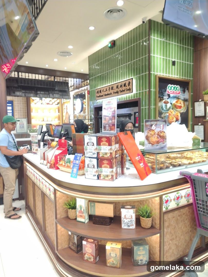 Interior of a food stall or retail counter