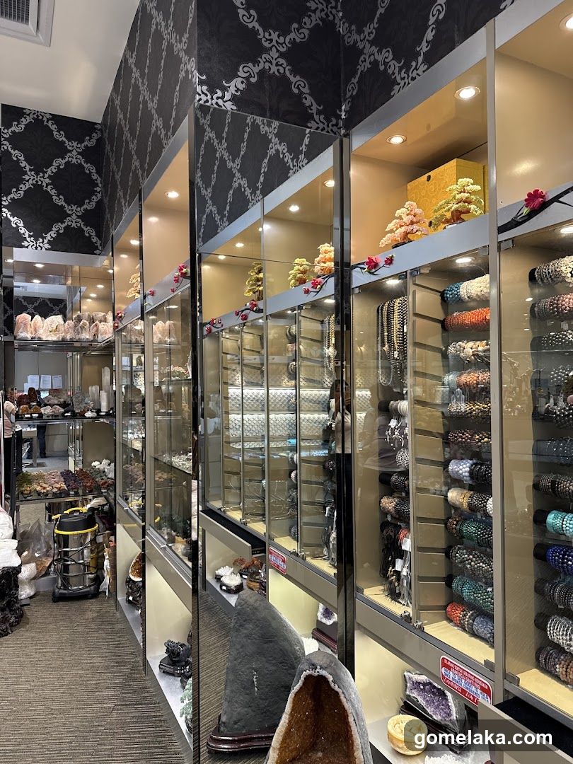 Interior of a mineral and gemstone store