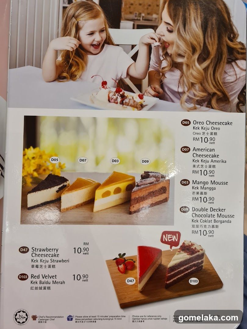 Cheesecake Menu