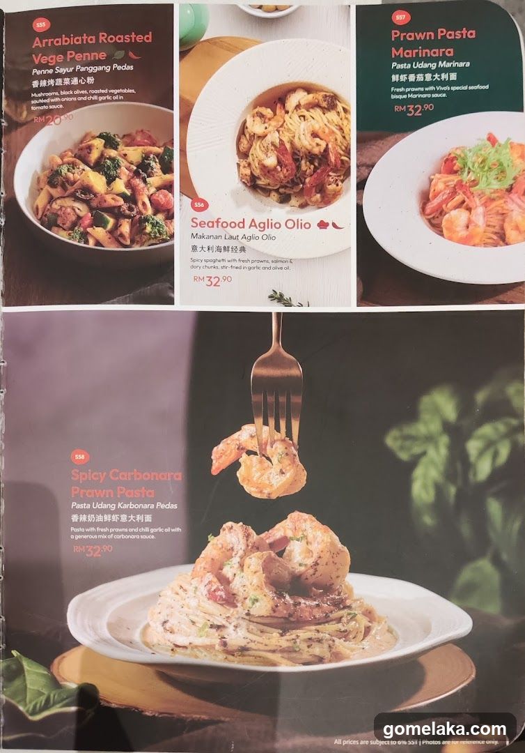 Pasta Menu