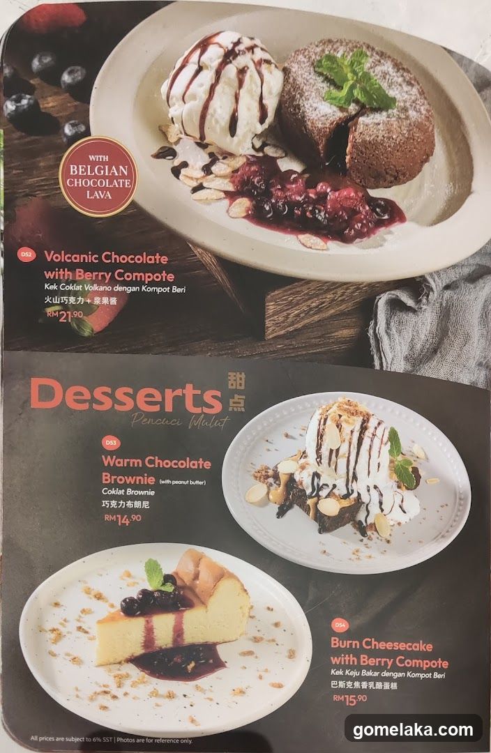 Desserts Menu