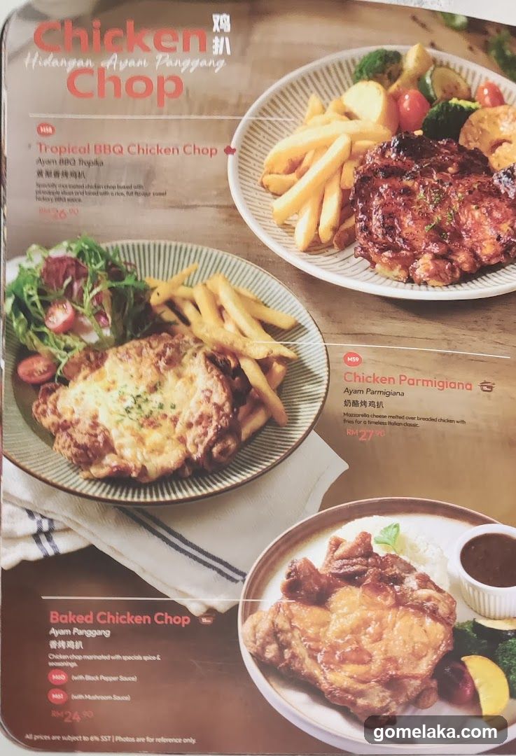 Chicken Chop Menu