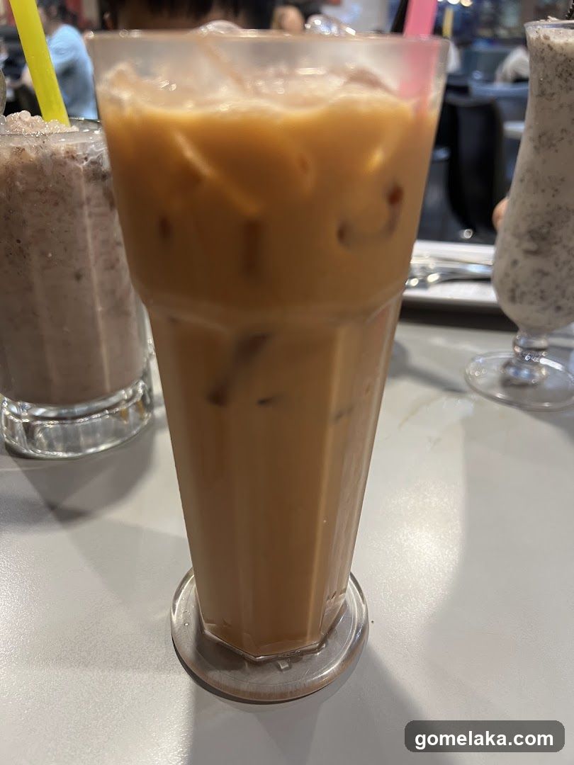 Iced beverage at a café