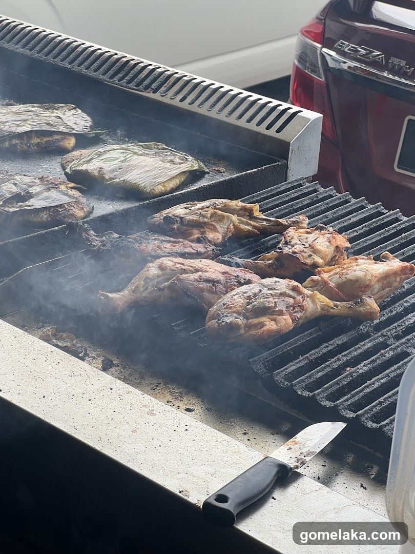 Grilled Food on Outdoor Grill