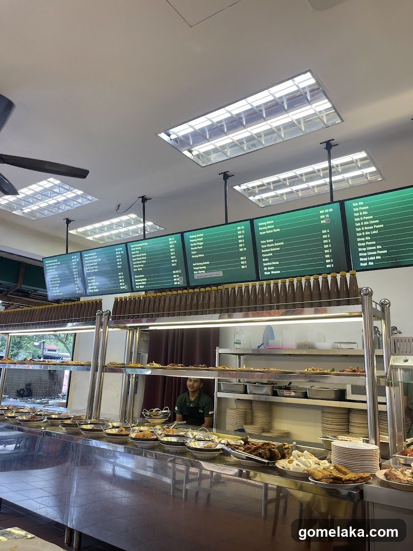 Interior of a food service counter