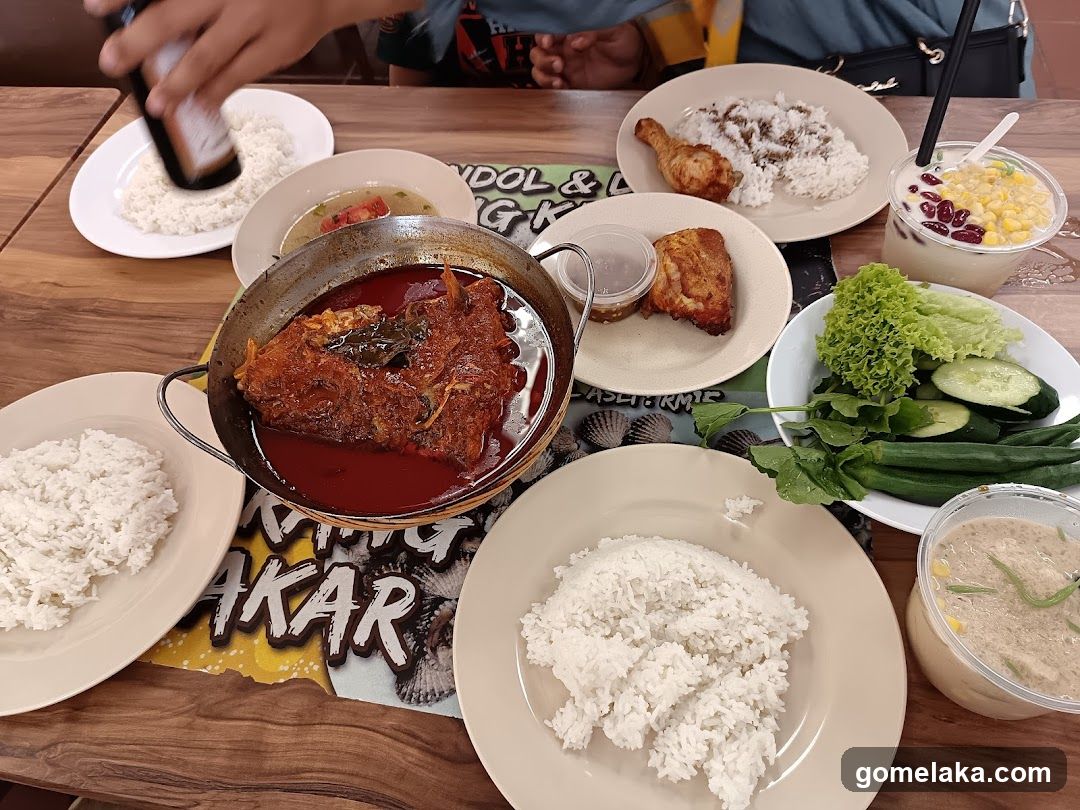 Table with Malaysian-style meal