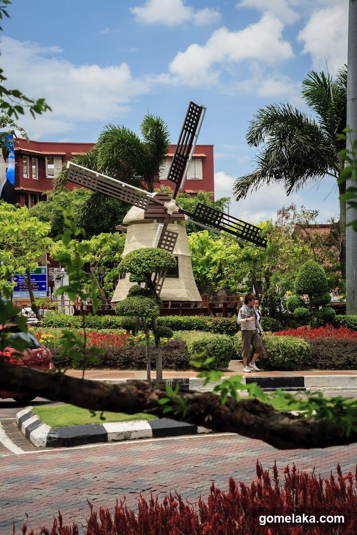 Outdoor Park Scene with Windmill